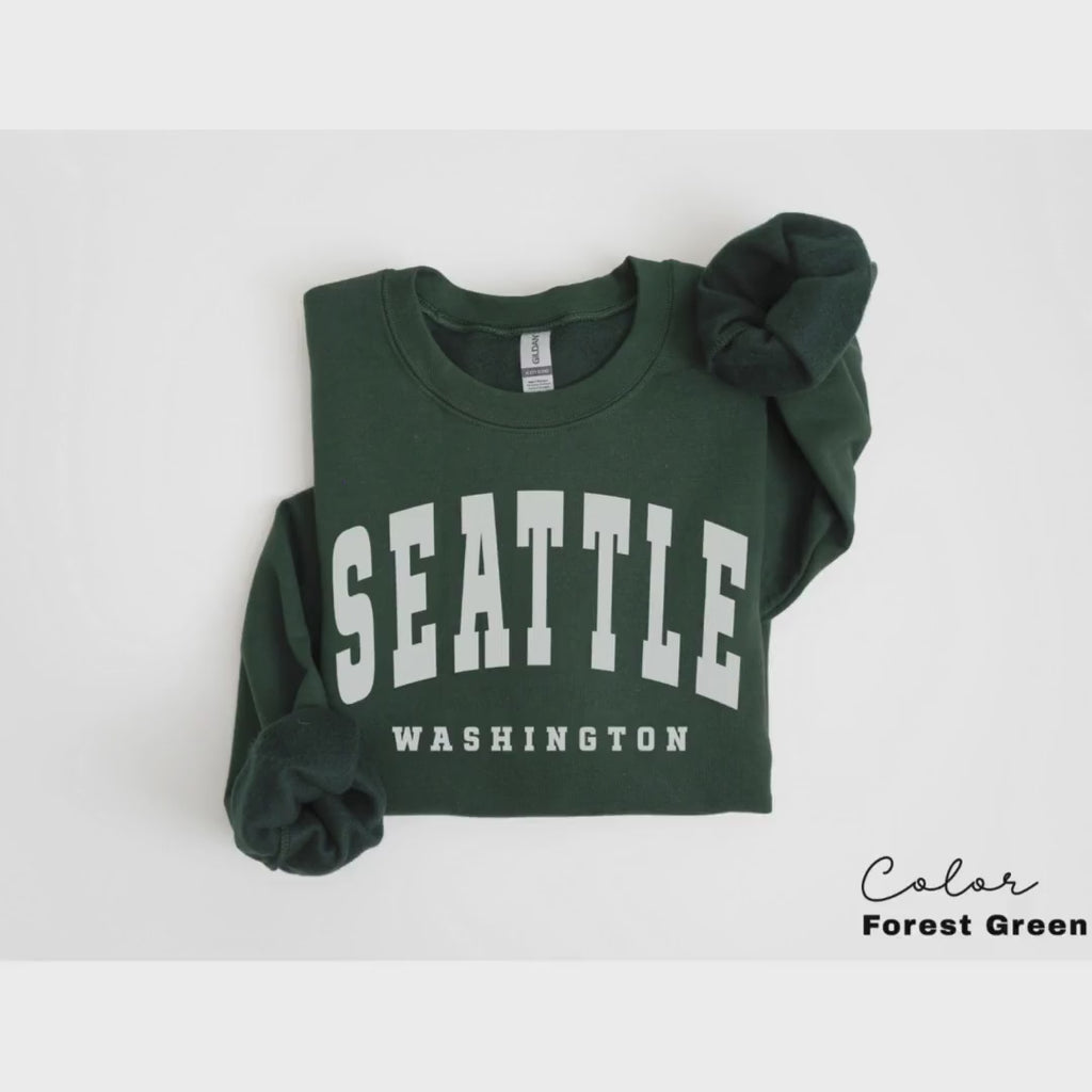 Seattle City Sweatshirt, Minimalist Seattle Fan Crewneck Sweatshirt, Vintage Seattle Sweatshirt, Preppy Sweatshirt, College Student gift,