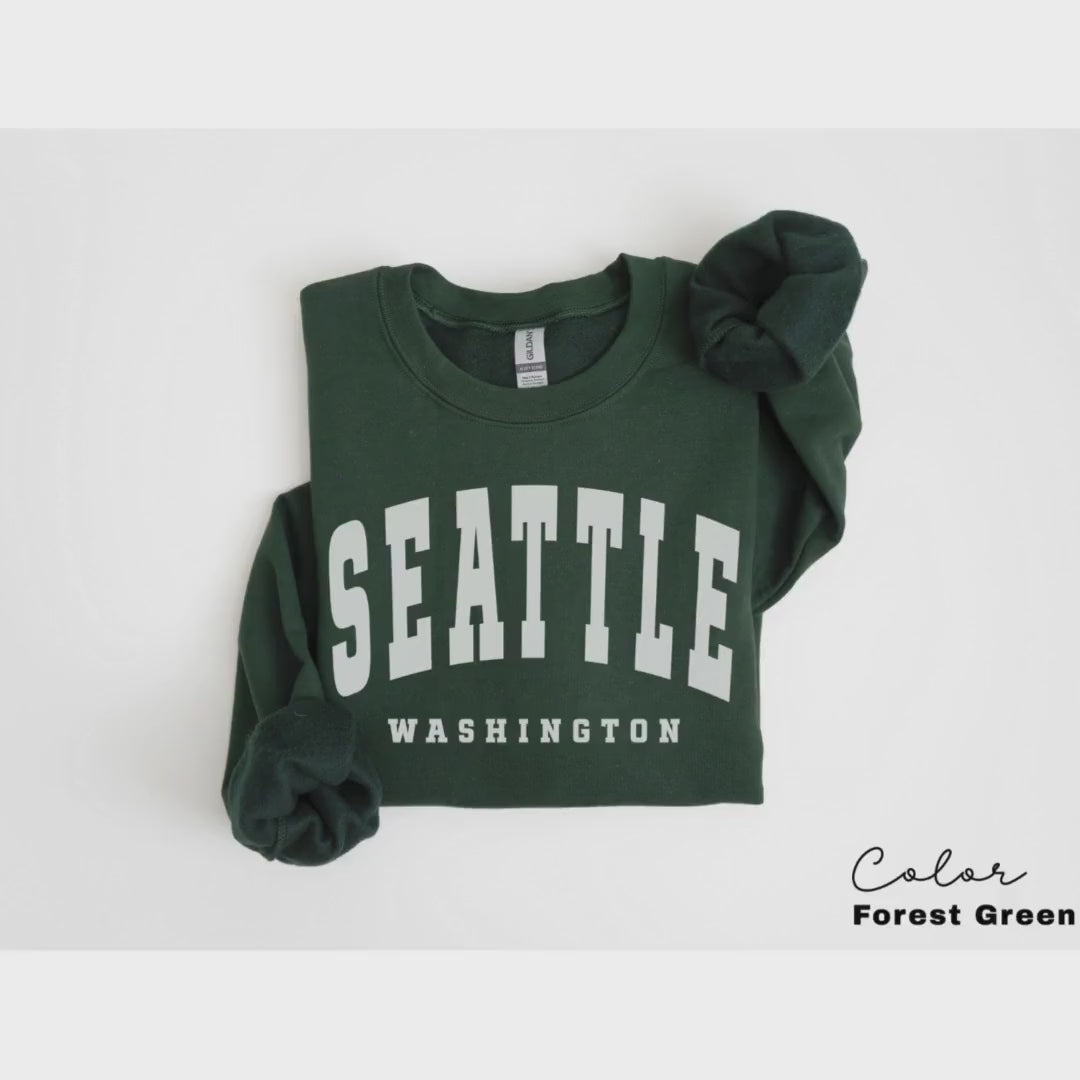 Seattle City Sweatshirt, Minimalist Seattle Fan Crewneck Sweatshirt, Vintage Seattle Sweatshirt, Preppy Sweatshirt, College Student gift,