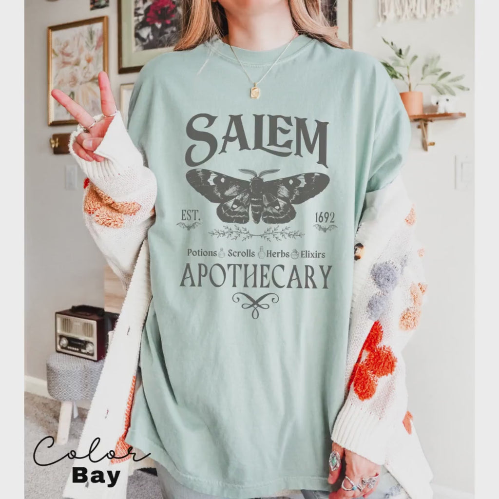 Retro Halloween Comfort Colors® shirt, Salem Vintage Halloween Shirt, Salem Witches, Spooky Season, Fall Apparel, Salem Apothecary, Fall Tee