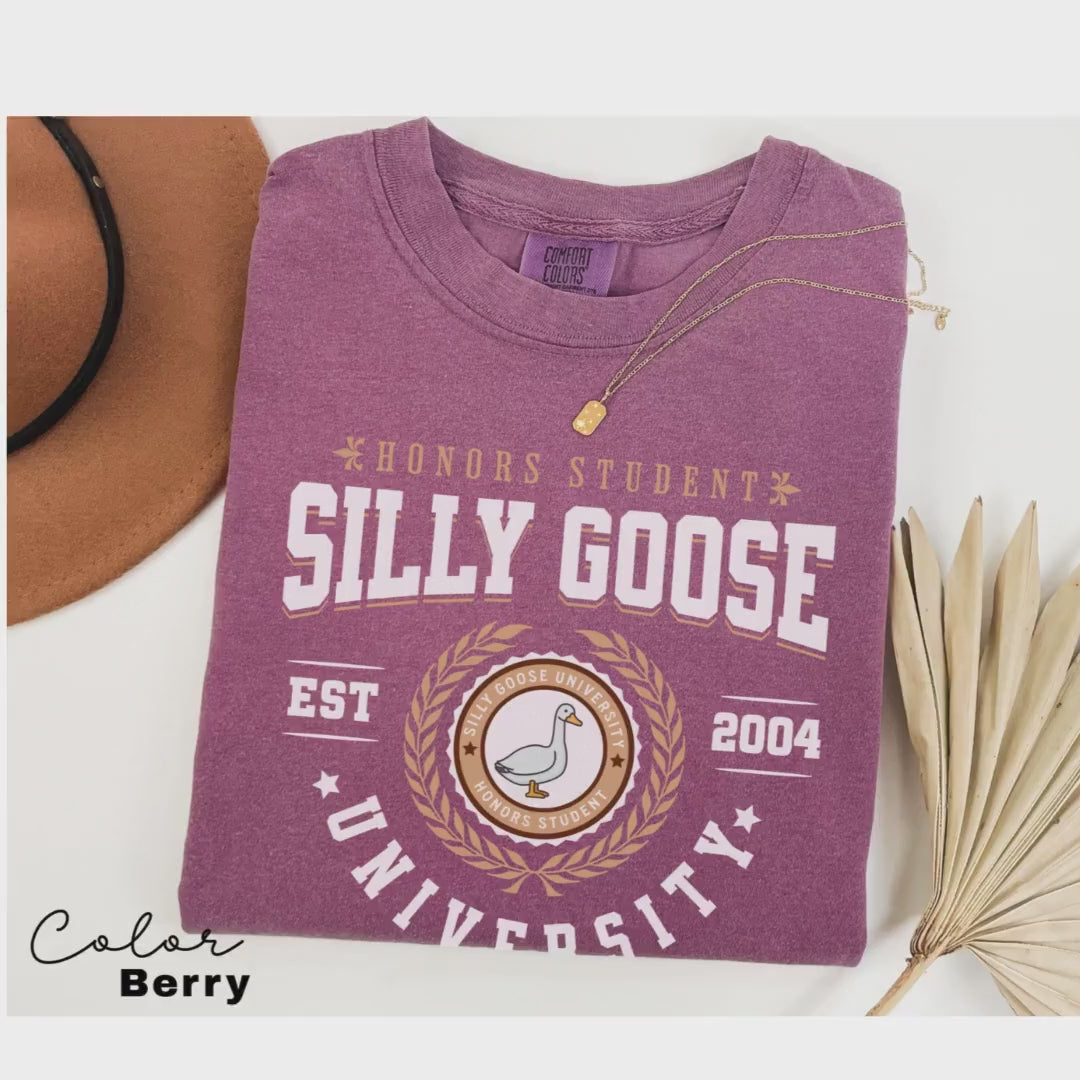 Silly Goose Shirt Silly Goose University Birthday Gift Comfort Colors Silly Goose Vintage Farm Shirt Cute Goose Shirt Gifts for Farm Girls