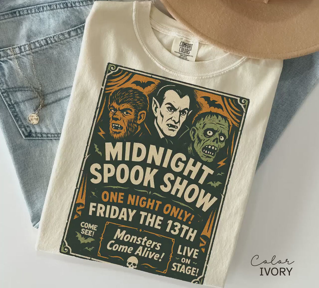 Halloween Spook Show Monster Shirt, Retro Halloween Shirt, Nostalgic Halloween, Trendy Halloween Shirt, Vintage Halloween, Monster T-Shirt