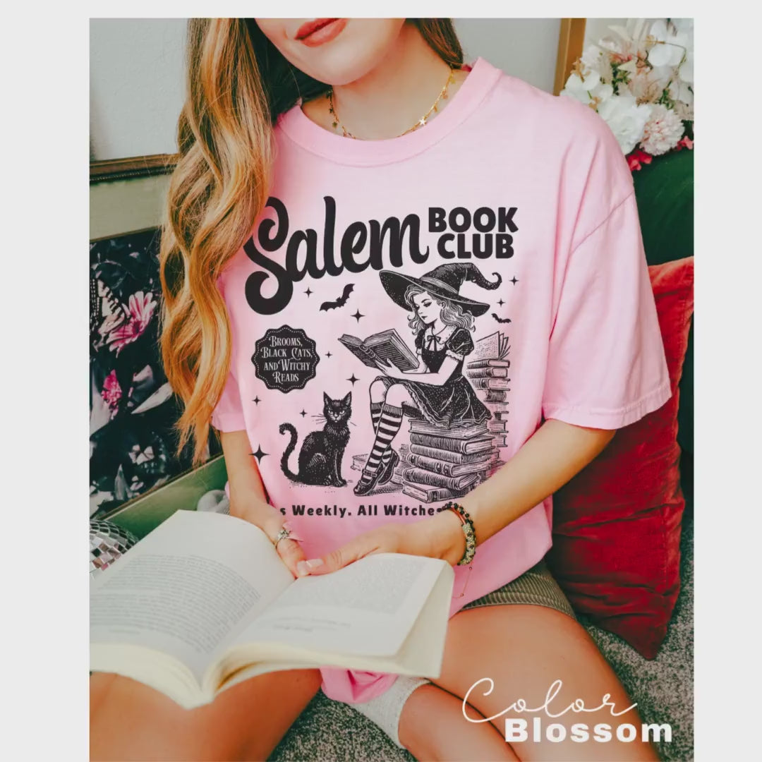 Salem Book Club Shirt, Bookish Halloween Shirt, Spooky Reader Shirt, Funny Book Lover, Salem Witches Shirt, Spooky Season Thriller Reader